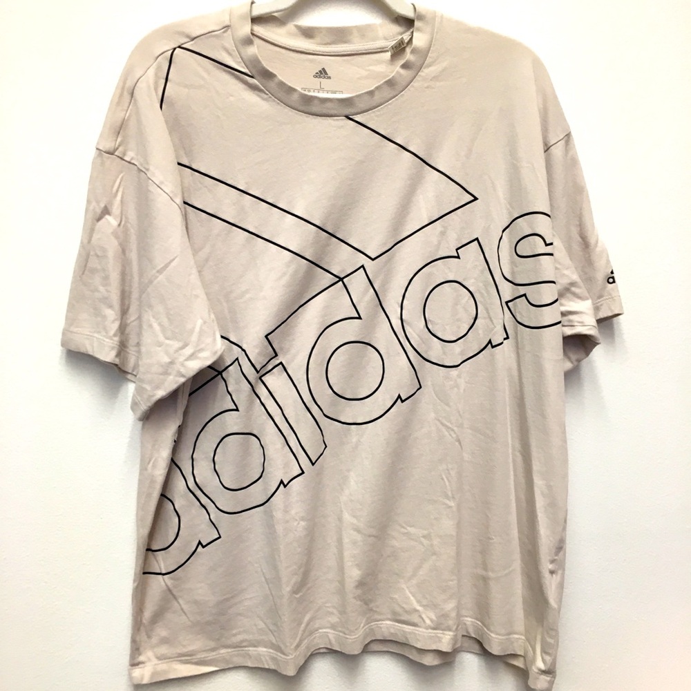 Adidas Boxy Fit Short Sleeve T-Shirt Large Sporty Athletic Gym Workout Casual